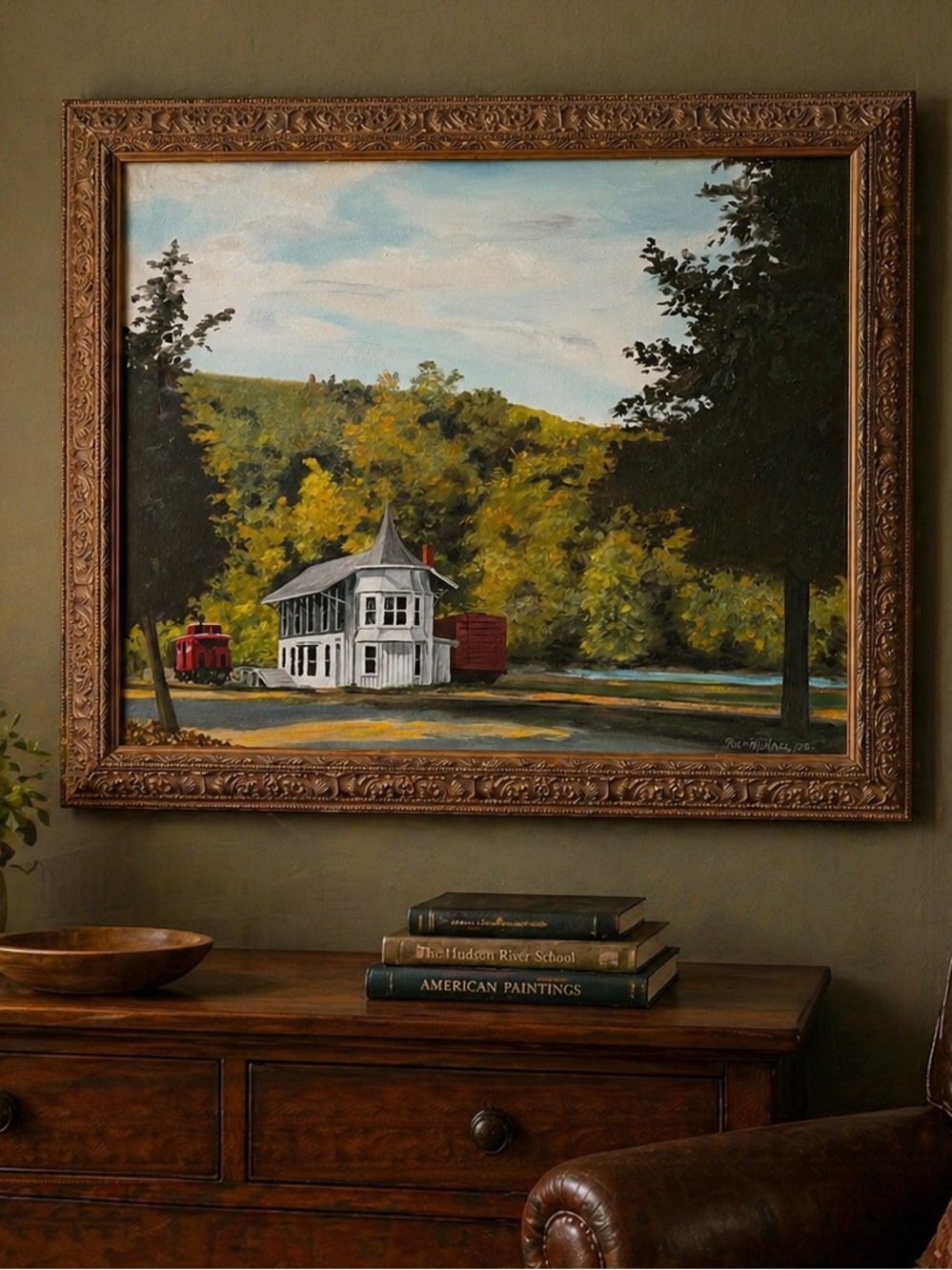 oil on canvas painting signed by Ralph H. Hall in 1980